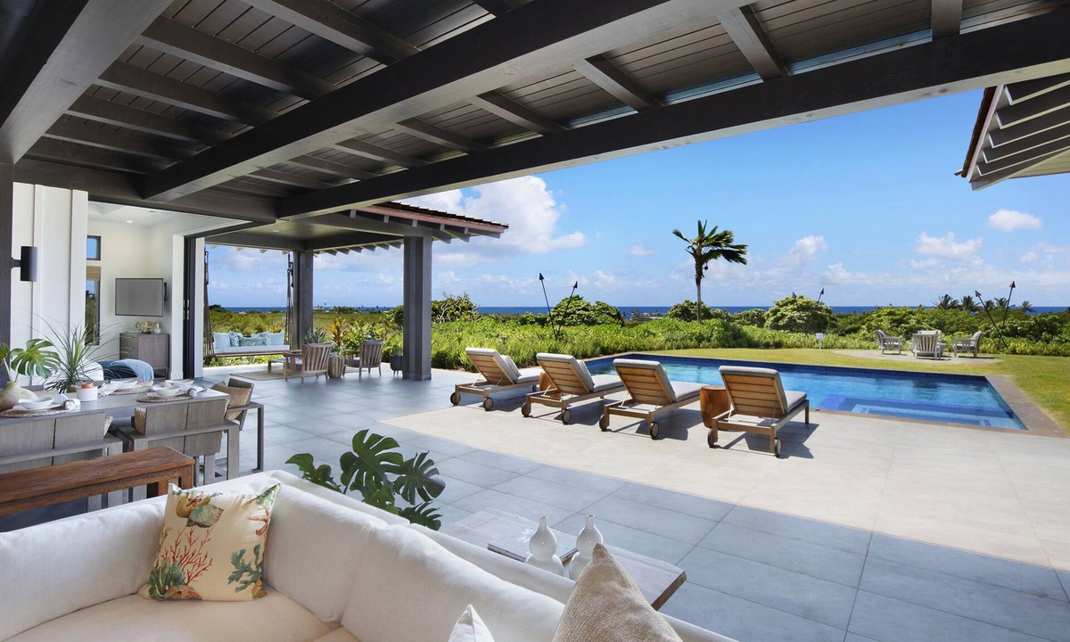 Poipu House | Hale Pomaika'i Mau: Luxury Home w/Ocean View, Outdoor Shower, Pool, Hot Tub & AC