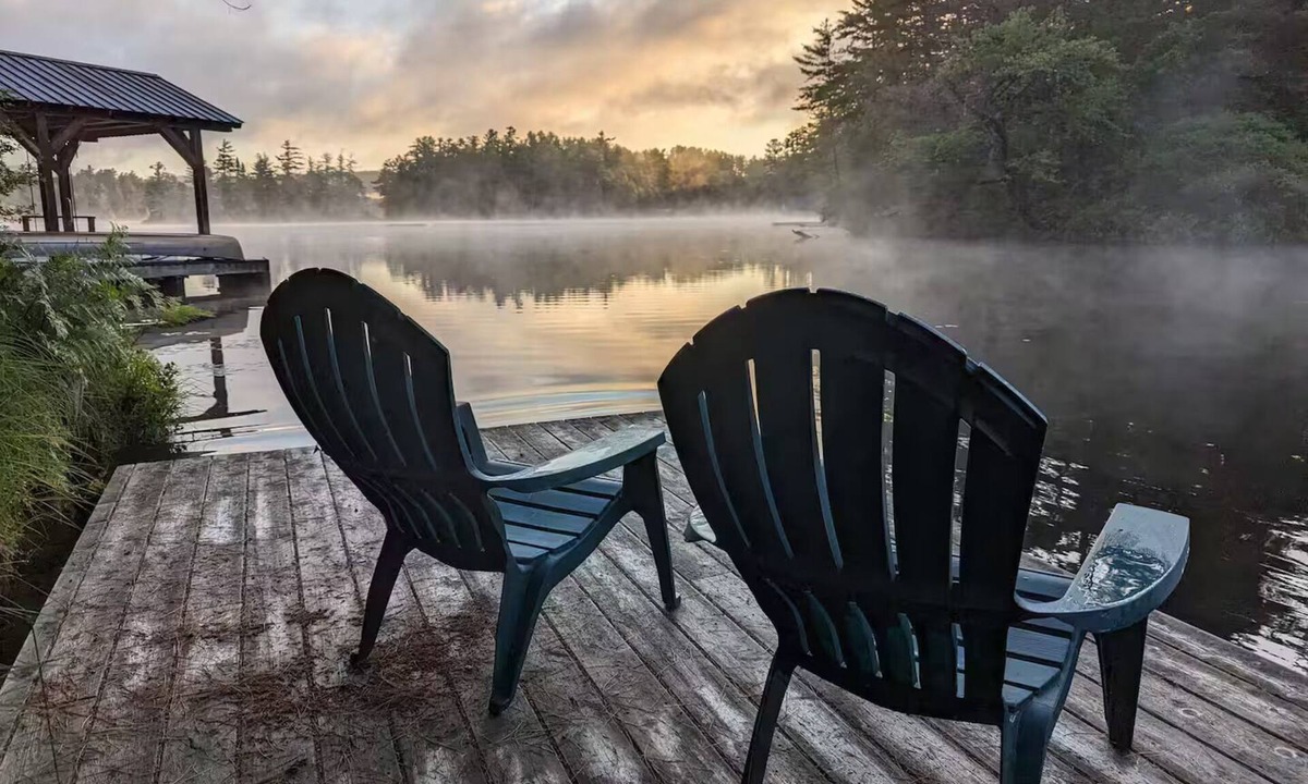 Rainbow Lake House | Idyllic Waterfront Adirondack Camp with Fireplace