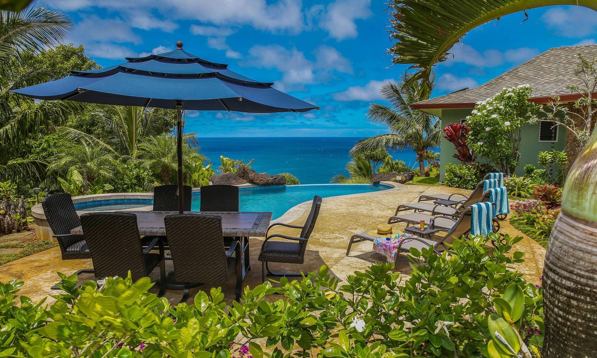 Princeville House | Luxury Home With Spectacular 180 Degree White Water Views & Infinity Edge Pool