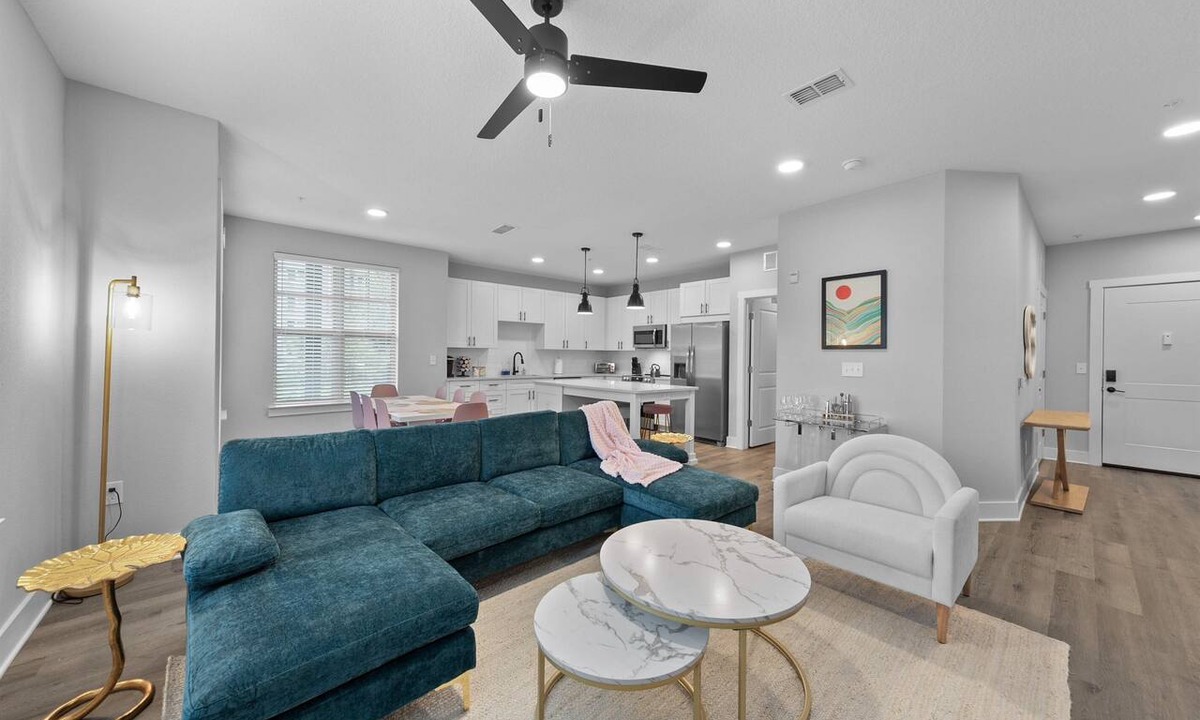 Deerwood Apartment | Palm Paradise: Tropical 2BR/2BA with Pool & Gym