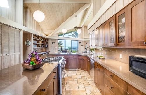 Anahola House | Beachfront estate with ocean views, private hot tub, beach gear & enclosed yard