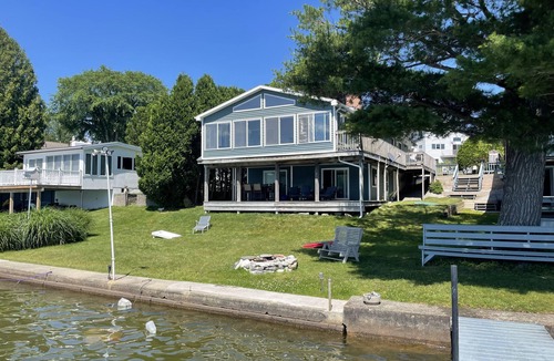 Pittsfield House | Beautiful Waterfront home with deep water dock on Onota Lake. Huge covered deck.