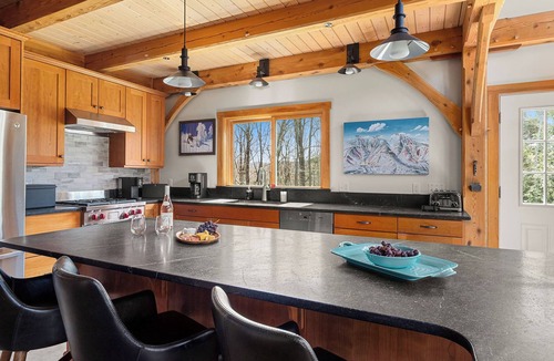 Warren House | Blue Moon Mountain Home. < 1 mile from Sugarbush. View of ski trails. Hot tub.