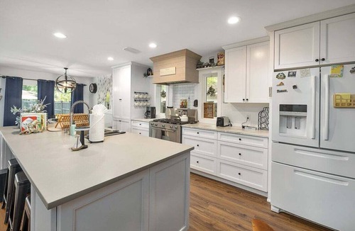 Saint Simons Heights House | Coastal Cowbell | Luxury 3BR Saltwater Pool Home St. Simons Island Near Beach