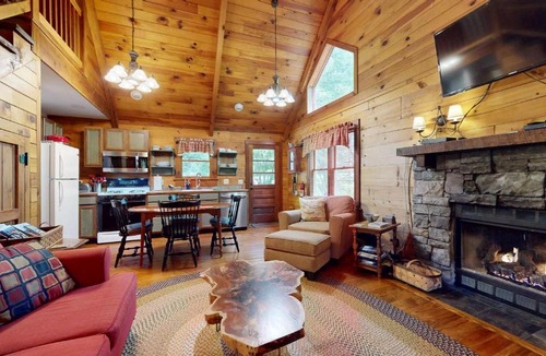 Weaverville House | Creekfront Cottage scenic views dog-friendly firepit gas grill gas fireplace
