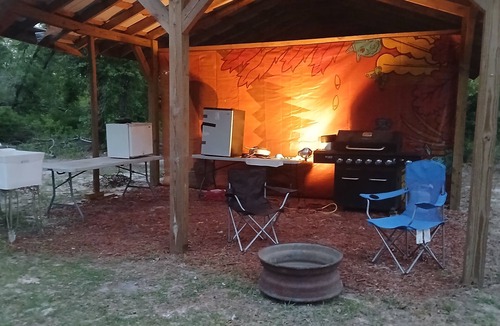Mayo Cabin | Friendlys River Retreat private Rustic Camping Cabin sleeps 4+with tent camping