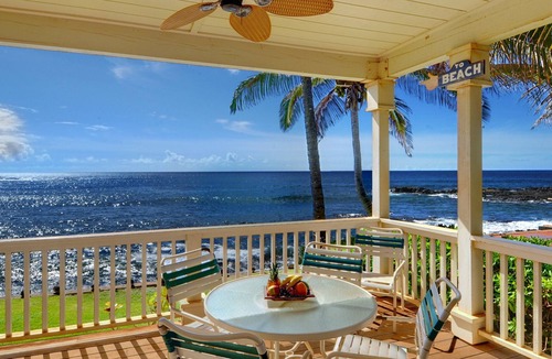 Poipu House | Hale Mahana Kai By Parrish Kauai: spacious oceanfront living w/AC in bedrooms!