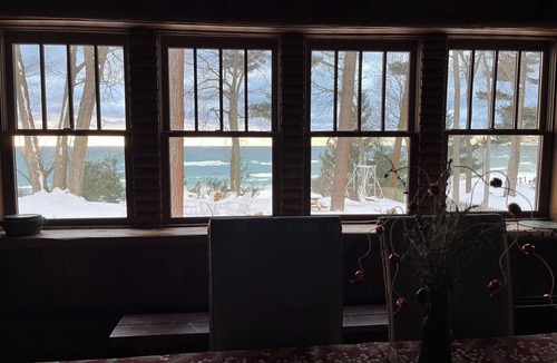 Muskegon Cottage | Lake Michigan 1945 Log Cabin Cottage Home North Muskegon Private Sandy Beach