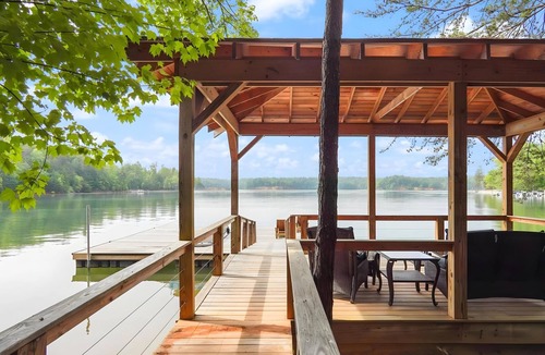 Nebo House | Lakefront home with private dock, gameroom, and hottub across from state parks.