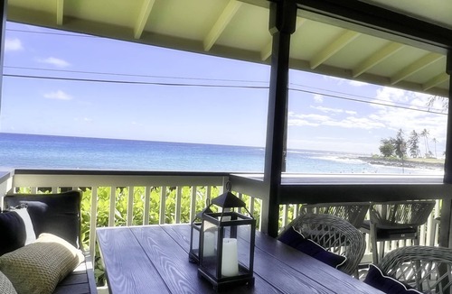 Poipu Cottage | Oceanfront Beach Home w/Hot Tub, EV Charger – Steps to Poipu Beach Park!