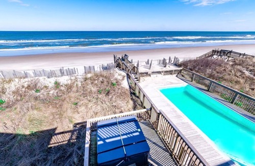 Ocean Hill House | Oceanfront Estate, Corolla, 7 Bedrooms, Heated Pool, Hot tub with oceanview, Lighthouse views