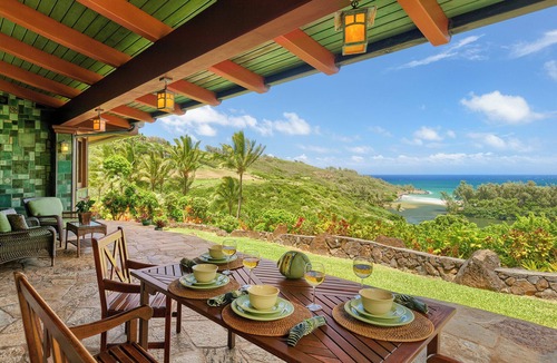 Kilauea House | Private estate on 12 lush acres, ocean views, path to beach, main house plus two guest cottages!