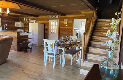 Mount Airy Cabin | Red-Roof 17-Acre Cabin Estate with Hot Tub and Blue Ridge Views!