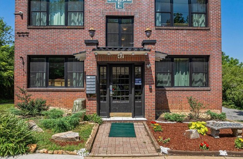 Charlotte Street Condo | Sabel #101 | Downtown Asheville studio with mountain views, Wi-Fi, and parking.