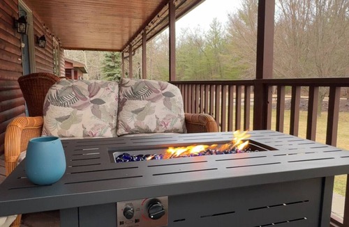 Port Austin Cabin | Tranquil 4-bdm log cabin in Port Austin, Private with a fishing pond & Hot tub