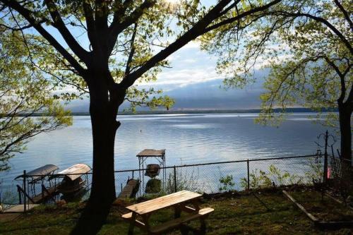 Anthony Beach - Seneca Lakefront Retreat w Covered Dock Lounge Area - Hot Tub & Fire Pit - Pets OK