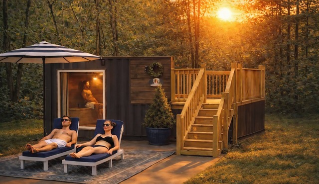 "Creekside Escape| Relaxing Sauna & Nature Retreat".