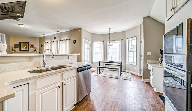 Exquisite dog-friendly home with fireplace, patio, central AC, & washer/dryer