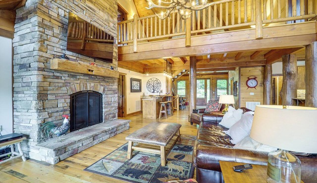 Game Room + Deck: Spacious Spruce Pine Retreat!