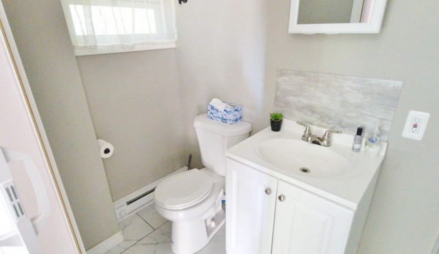 In unit laundry. AC, Modern Studio with desk and parking