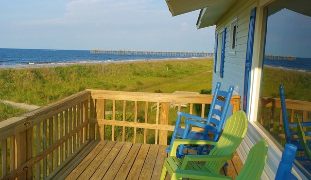 Ocean Front Beach Cottage-180 degrees ocean view from every room and L-deck