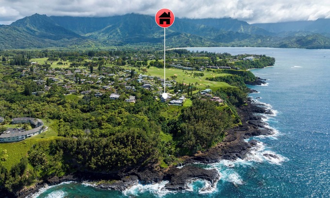 Princeville House | 5 Bedroom Open Plan with Ocean Views, Queens Bath, Bali Hai, and Golf Course