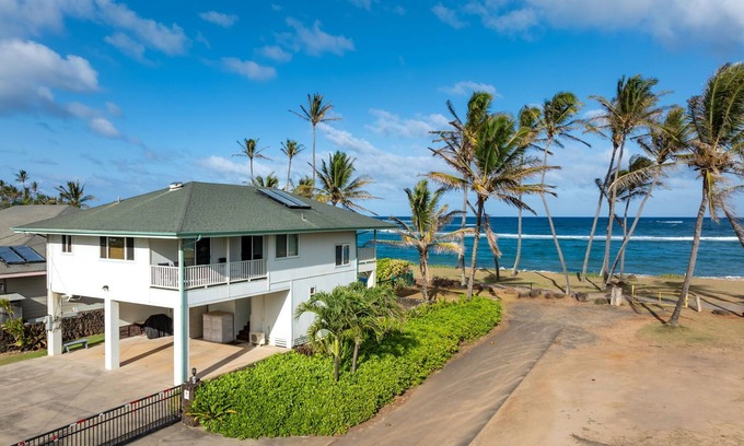 Kapaa House | Kapaa by the Sea TVNC #1312, Beachfront, AC, Walk to Town, Sunrise Views