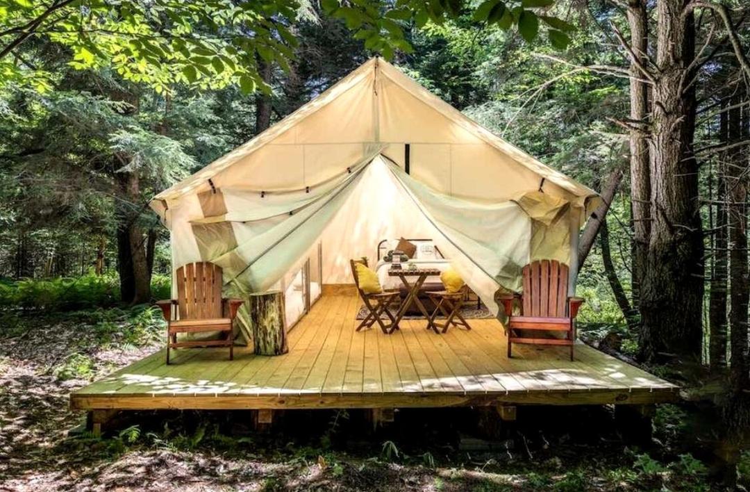 Broadalbin Other | Boutique Safari Tent Glamping Retreat with Continental Breakfast, Forest Trails & Pond in Broadalbin, New York