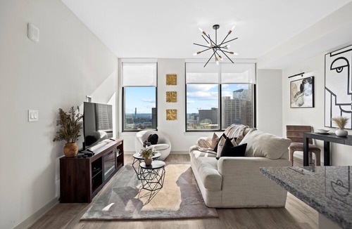 Peachtree Center Apartment | 20th-Floor Luxury 1BR | Skyline Views, Pool, Walk to Mercedes-Benz Stadium